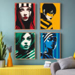  Femme Fatale - 4 darabos számfestő készlet kereten