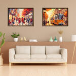 Alkotásutca Város ősszel - 2 darabos számfestő készlet kereten