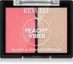 Revuele Blush & Highlighter Duo blush pentru iluminare culoare Peachy Vibes 8 g