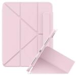 Baseus Apple IPAD Air 2022 minimalist tok álló, bőr hatású (aktív flip, trifold, Apple pencil tartó) rózsaszín (P40112502411-04)