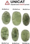  Pandantiv Prehnit cu Epidot Druzi Oval cu Gaura - 35-47 x 20-32 x 8-11mm - ( XL ) - 1 Buc