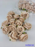  Rózsa selyemvirág fej 6 cm - Cappuccino