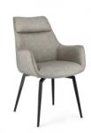 Bizzotto Set 2 fotolii otel gri antracit piele ecologica bej Lawrence 56x65x92 cm (0731250)