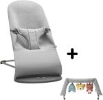 BabyBjörn Balansoar BabyBjorn Bliss Light Grey 3D Jersey cu bara de jucarii (606072A) Sezlong balansoar bebelusi