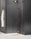 NEW TRENDY Avexa Copper Brushed zuhanykabin 100x80 cm négyszögletes réz csiszolt/átlátszó üveg EXK-3588