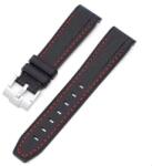  Curea din silicon cu cusătură roșie pentru Rolex 20mm