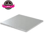 Decora Platou Tort Patrat Argintiu, 40 x 40 x H 1.2 cm (931615) Tava