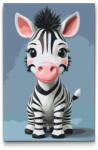  Festés számok szerint - Zebra gyerekeknek Méret: 20x30cm, Keretezés: Keret nélkül (csak a vászon)
