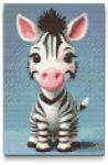  Gyémántszemes kirakó - Zebra gyerekeknek Méret: 40x60cm, Keretezés: Műanyagtáblával, Gyémántok: Kerek