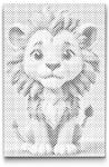  PontPöttyöző - Oroszlánkölyök gyerekeknek Méret: 20x30cm, Keretezés: Keret nélkül (csak a vászon), Szín: Kék