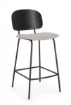 Bizzotto Set 2 scaune bar negru crem Sienna 43.5x52.5x93.5 cm (0743740)
