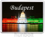  Budapest-Országház nemzeti színben, felső felirattal hűtőmágnes (műanyag keretes)
