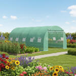 Arts and Crafts Solar de gradina, dimensiune 500x300x200cm, folie verde PE cu plasa 140g/mp UV, 1 usa, 10 ferestre, teava otel galvanizat de 19mm (AVX-USUZ15)