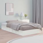 vidaXL Cadru de pat dublu 4FT6, alb, 135x190 cm, lemn masiv (820712) - comfy