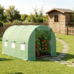 Arts and Crafts Solar de gradina, dimensiune 300x200x200cm, folie verde PE cu plasa 140g/mp UV, 1 usa, 6 ferestre, teava otel galvanizat de 19mm (AVX-USUZ13)
