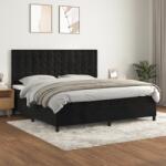 vidaXL Pat box spring cu saltea, negru, 200x200 cm, catifea (3143285)