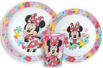 Stor Disney Minnie Spring étkészlet, micro műanyag szett, pohárral 260 ml STF11163 (STF11163)