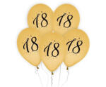 Godan Happy Birthday Gold, Arany 18 léggömb, lufi 5 db-os 12 inch (30cm) MLG171853 (MLG171853)