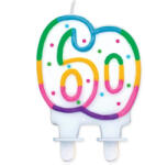 Godan Rainbow Dots, Színes tortagyertya, számgyertya 60-as MLG630722 (MLG630722)