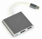 Gembird - USB Type-C 3-in-1 Multi-Port Adapter Space Grey - A-CM-HDMIF-02-SG (A-CM-HDMIF-02-SG)