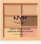 NYX Professional Makeup Conceal. Correct. Contour Korrektor és kontúrozó paletta árnyalat 01 Light 6 x 1.5 g