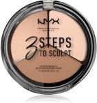 NYX Professional Makeup 3 Steps To Sculpt Púderes highlight és kontúr paletta árnyalat 01 Fair 15 g