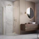 Radaway Cabina de dus pentagonala, cu usa pivotanta, auriu periat, Radaway Essenza 8 Brushed Gold PTJ 10490000-99-01R, 10490300-01-01 (10490000-99-01R, 10490300-01-01)