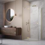 Radaway Cabina de dus pentagonala, cu usa pivotanta, auriu periat, Radaway Essenza Brushed Gold PTJ 1385010-99-01L, 1385051-01-01 (1385010-99-01L, 1385051-01-01)