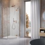 Radaway Cabina de dus pentagonala, cu usa pivotanta, cupru periat, Radaway Essenza 8 Brushed Copper PTJ 10490000-93-01R, 10490200-01-01 (10490000-93-01R, 10490200-01-01)