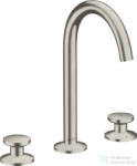 Hansgrohe AXOR ONE Select 170 3 üléses mosdó csaptelep, klik-klak leeresztővel, rozsdamentes acél hatású 48070800 (48070800)