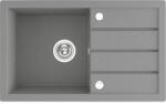 Laveo RINA csepptálcás szürke mosogató, automata dugókiemelős, helytakarékos szifonnal (SRP_511T)