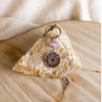 Napfény ékszer Horoszkóp medálos ametiszt stresszoldó, belső békét segítő, nyugtató kulcstartó