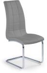 Halmar Scaun dining, design modern, cadru metal, finisaj cromat, piele ecologica gri piele, gri