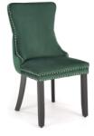Halmar Scaun tapitat living/sufragerie, pietre decorative glamour, suporturi antiderapante, cadru lemn, stil modern, catifea, verde