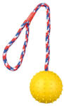 TRIXIE TRIXIE, jucărie minge cu sfoară câini, cauciuc, 7cm x 30cm, multicolor