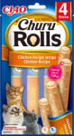 Inaba Foods INABA Churu Rolls, Pui, plic, tub recompense fără cereale pisici, 40g