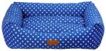 4DOG 4DOG Deluxe Makarons, pat dreptunghiular câini, bumbac, impermeabil, albastru, XS-S(50x38x19cm)