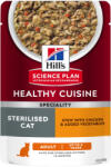 Hill's Science Plan HILL'S Science Plan Healthy Cuisine Sterilised, Pui și Tocană de Legume, plic hrană umedă pisici sterilizate, 80g