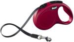 flexi FLEXI Classic, lesă bandă retractabilă câini, nylon, roșu, S(15kg, 5m)