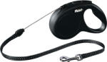 flexi FLEXI Classic, lesă șnur retractabilă câini, reflectorizant, poliester, negru, S(12kg, 5m)
