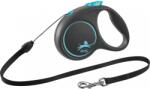 flexi FLEXI Black Design, lesă șnur retractabilă câini, poliester, albastru, S(12kg, 5m)