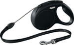flexi FLEXI Classic, lesă șnur retractabilă câini, reflectorizant, poliester, negru, M(20kg, 5m)