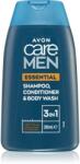 Avon Care Men Essential 3 az 1 sampon, kondicionáló és tusfürdő 200 ml