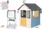 Smoby Set căsuță stație meteorologică cu tablă pentru desenat Cele patru anotimpuri 4 Seasons Playhouse Smoby cu cretă și magneți (SM810731-14) Casuta pentru copii