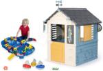Smoby Set căsuță stație meteorologică cu joc de apă Lock Box în valiză Cele patru anotimpuri 4 Seasons Playhouse Smoby cu 3 bărci figurine (SM810731-9) Casuta pentru copii