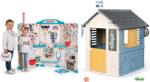 Smoby Set căsuță stație meteorologică cu cabinet medical anatomia corpului uman Patru anotimpuri 4 Seasons Playhouse Smoby cu clopoțel de vânt și pluviometru (SM810731-16) Casuta pentru copii