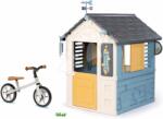 Smoby Set căsuță stație meteorologică și bicicletă educativă Cele patru anotimpuri 4 Seasons Playhouse Smoby cu clopoțel de vânt și pluviometru (SM810731-20) Casuta pentru copii