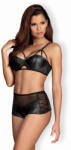 Obsessive Leatheria - bőr hatású melltartó szett L/XL