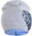 NEW BABY Tavaszi sapka New Baby Szívecske szürke - lila - pindurka