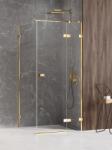 NEW TRENDY Avexa Gold Shine zuhanykabin 110x100 cm négyszögletes arany fényes/átlátszó üveg EXK-1677